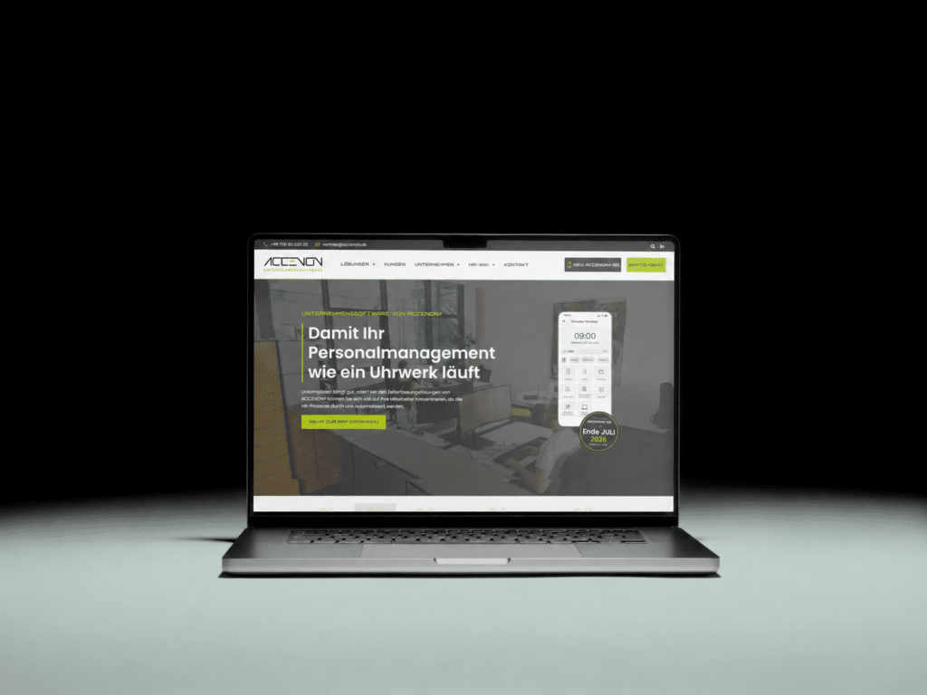 Webseite von Accenon auf einem Laptop