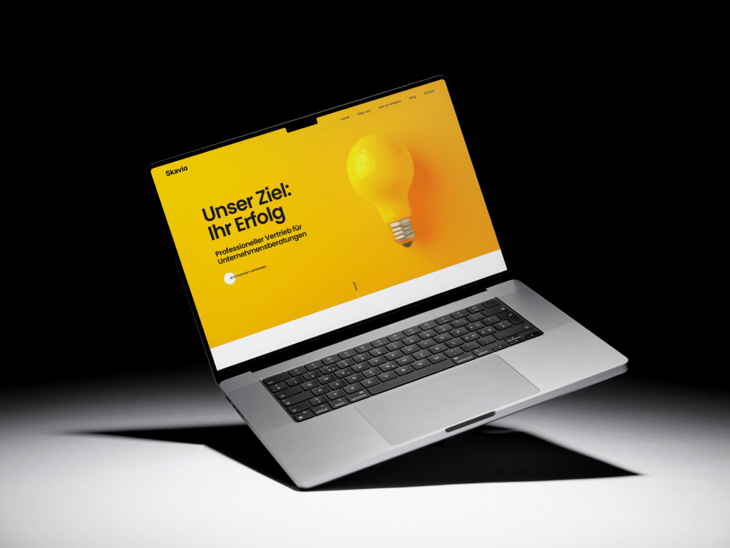 Webseite von Skavio als Mockup